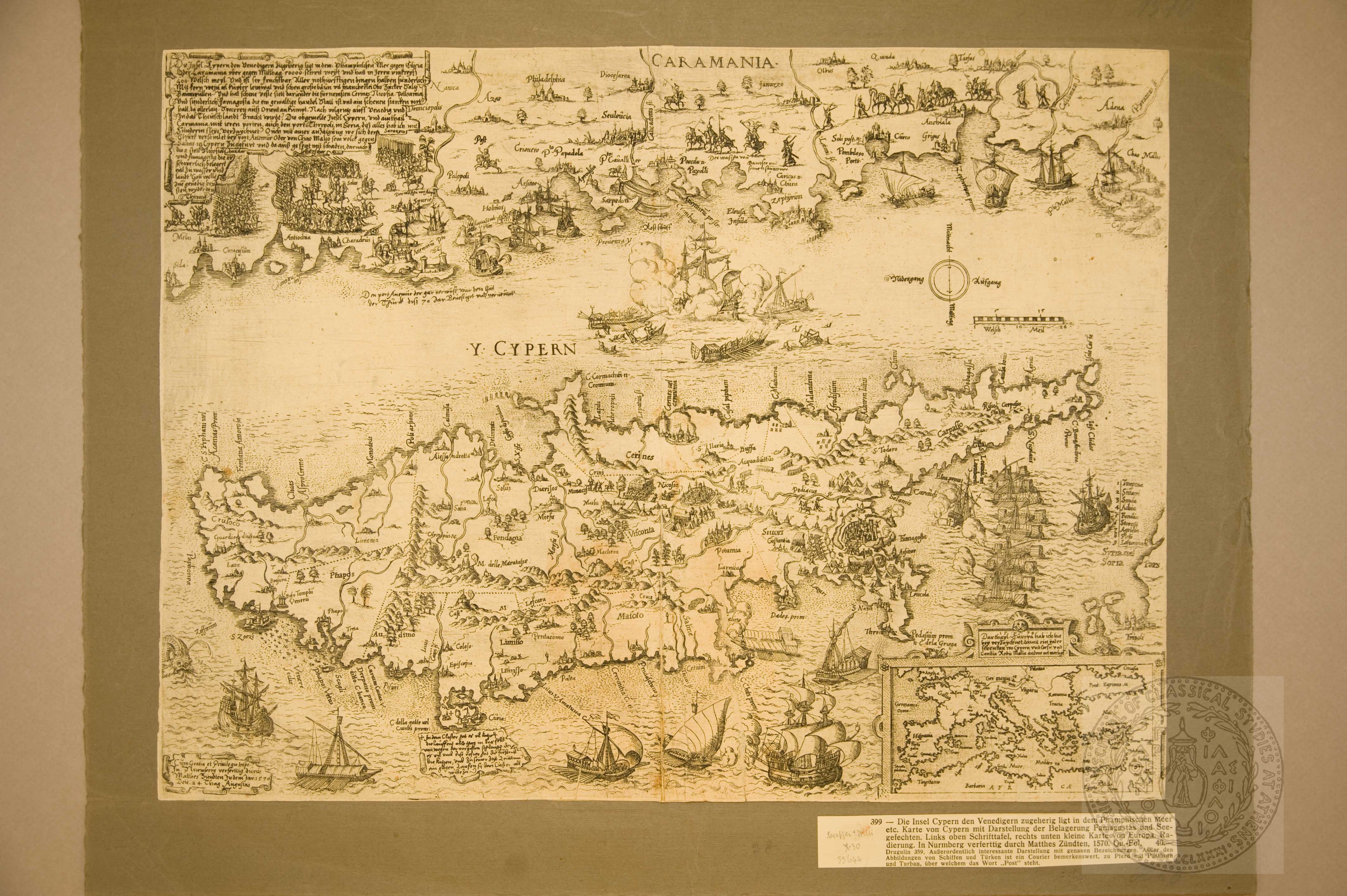 Die Insel Cypern den Venedigern zugeherig ligt in dem Phamphilischen Mer gegen Cilicia …..